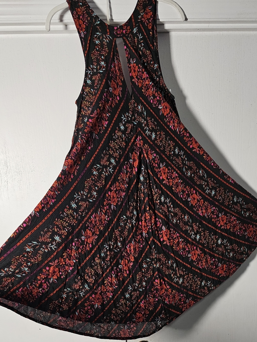 Volcom Asymmetrical Black Floral Chevron Dress